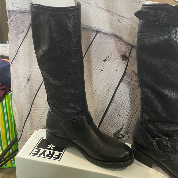 Frye Black Leather Boots Size 7.5 Excellent Condition - Picture 13 of 15
